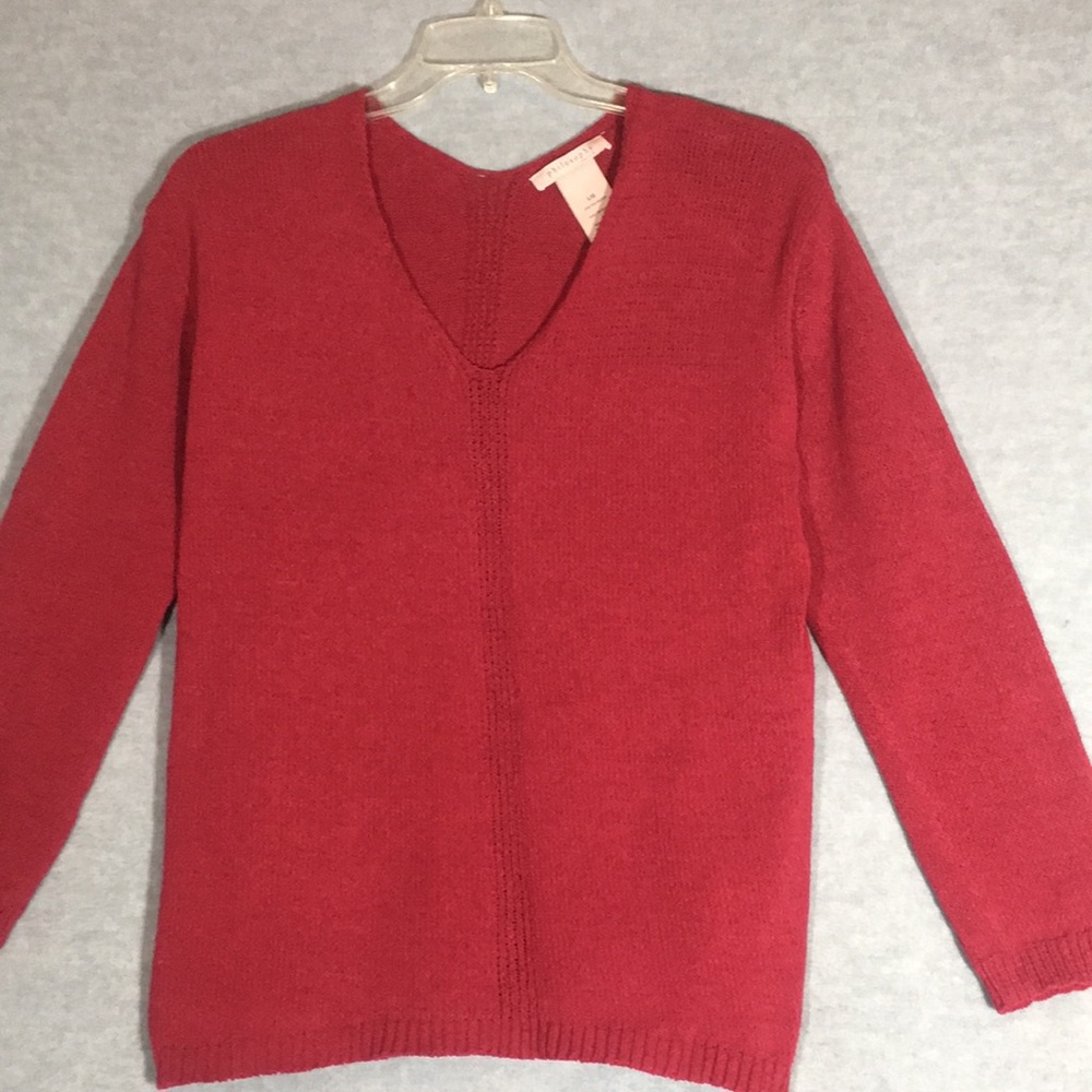 PHILOSOPHY Buttery Soft Comfy Stretch Knit Oversized Relaxed Fit Cranberry